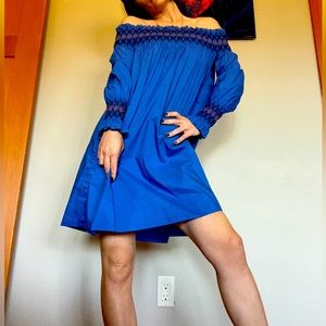 MAJE deep blue 100%cotton dress